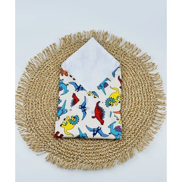 Textil újraszalvéta, szendvics csomagoló- dinós