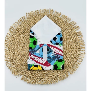 Textil újraszalvéta, szendvics csomagoló- focilabdás