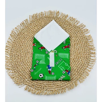Textil újraszalvéta, szendvics csomagoló- focis