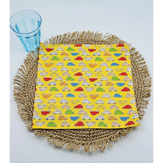 Egyrétegű iskolai textil szalvéta- autós