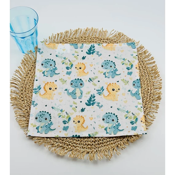 Egyrétegű iskolai textil szalvéta- baby dinok