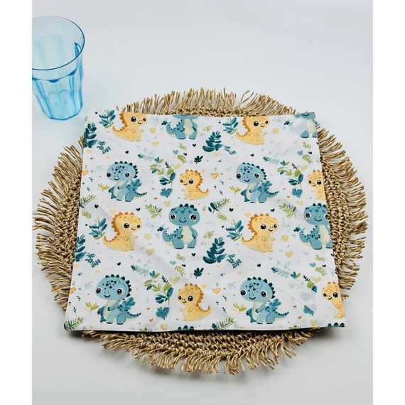 Textil újraszalvéta, szendvics csomagoló- baby dinós