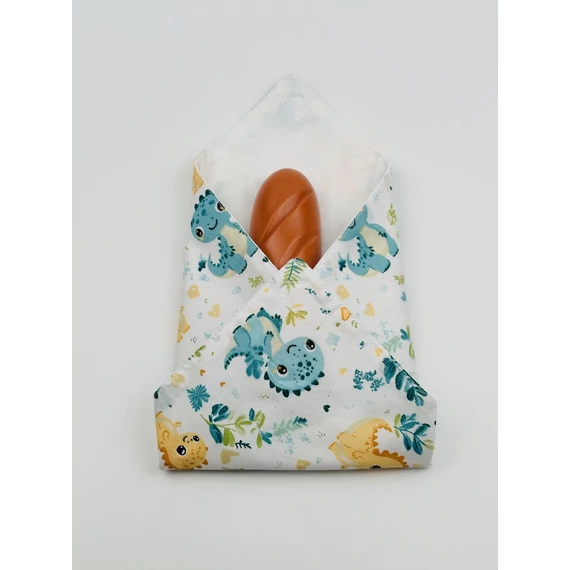 Textil újraszalvéta, szendvics csomagoló- baby dinós