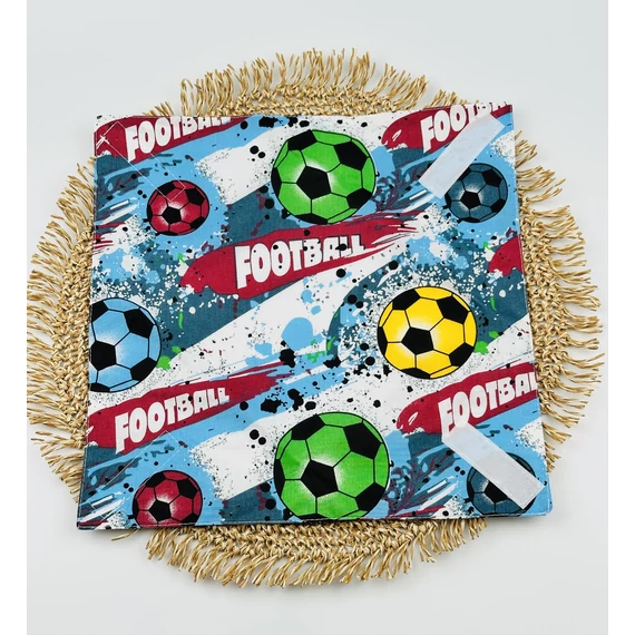 Textil újraszalvéta, szendvics csomagoló- focilabdás
