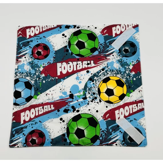 Textil újraszalvéta, szendvics csomagoló- focilabdás