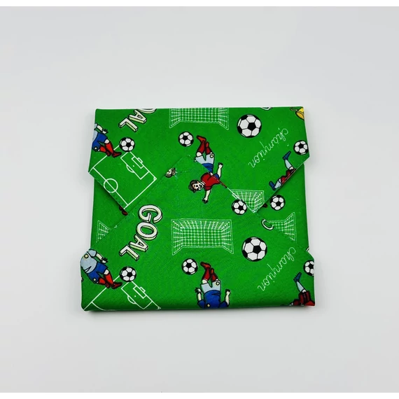 Textil újraszalvéta, szendvics csomagoló- focis
