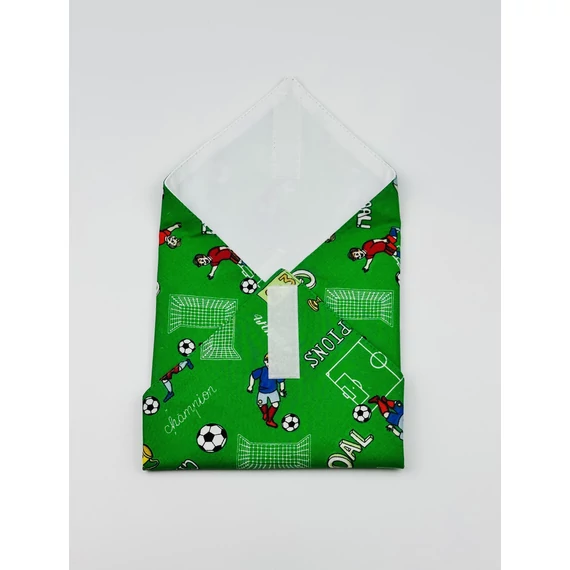 Textil újraszalvéta, szendvics csomagoló- focis