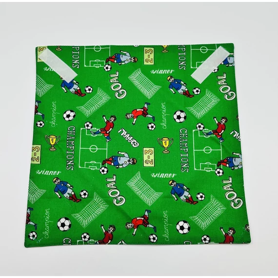 Textil újraszalvéta, szendvics csomagoló- focis