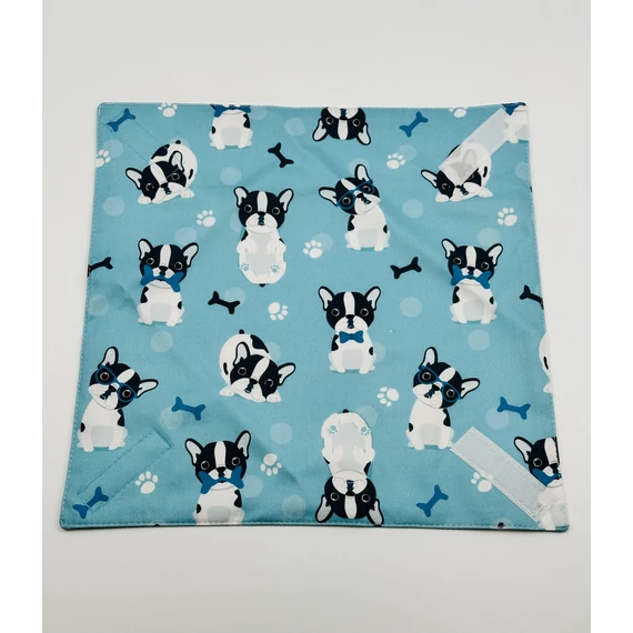 Textil újraszalvéta, szendvics csomagoló- kék kutyás