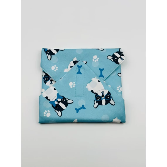 Textil újraszalvéta, szendvics csomagoló- kék kutyás