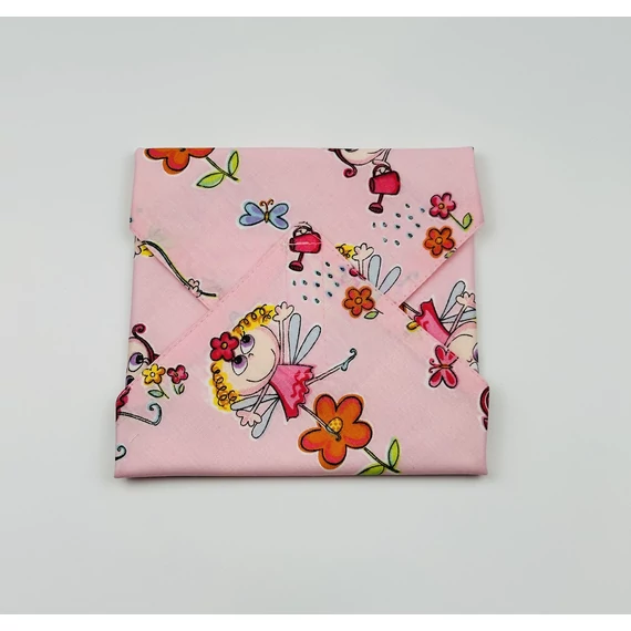 Textil újraszalvéta, szendvics csomagoló- kislányos