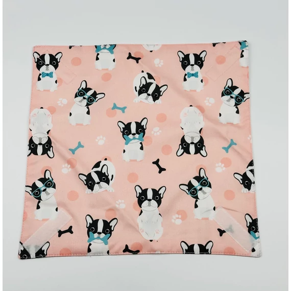Textil újraszalvéta, szendvics csomagoló- rózsaszín kutyás