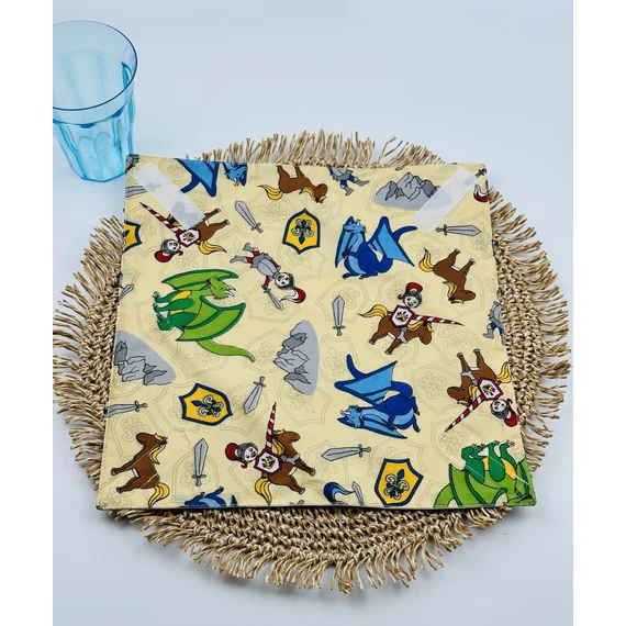 Textil újraszalvéta, szendvics csomagoló- lovagok