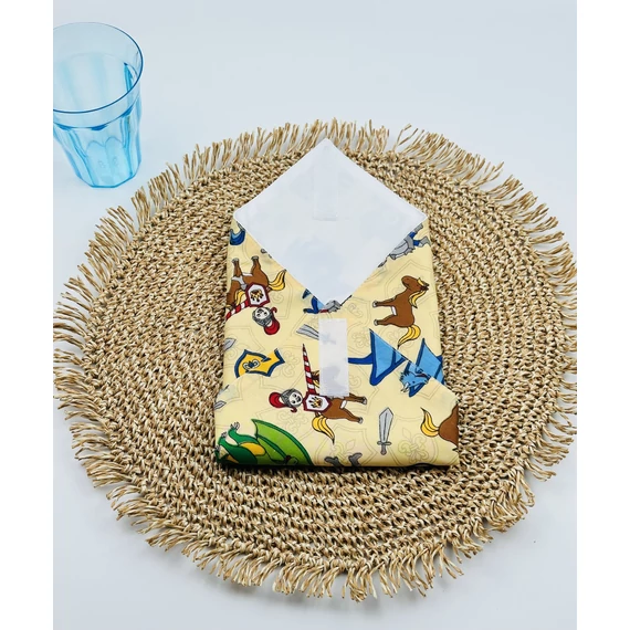 Textil újraszalvéta, szendvics csomagoló- lovagos
