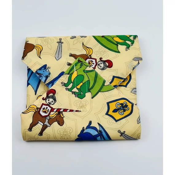 Textil újraszalvéta, szendvics csomagoló- lovagok