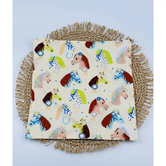 Textil újraszalvéta, szendvics csomagoló- lovas