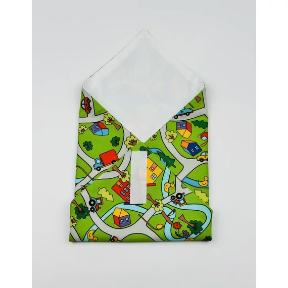 Textil újraszalvéta, szendvics csomagoló- mini város
