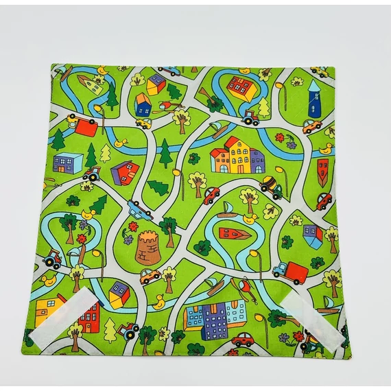 Textil újraszalvéta, szendvics csomagoló- mini város
