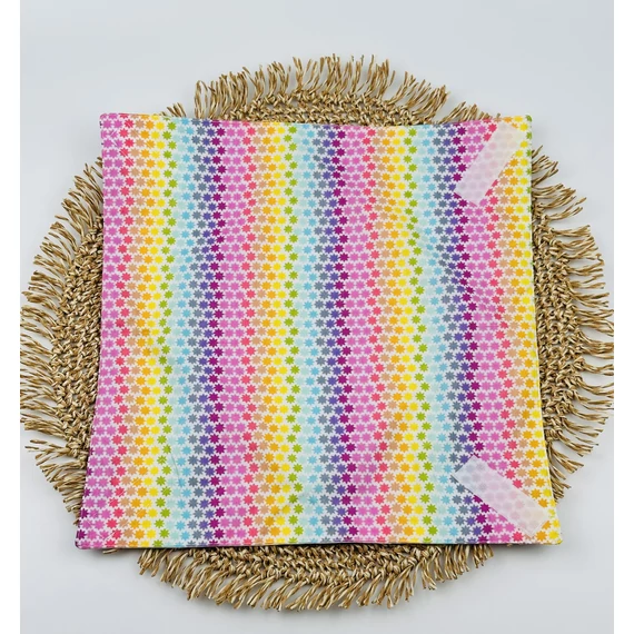 Textil újraszalvéta, szendvics csomagoló- színes csillagos