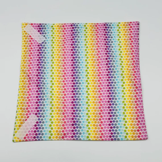 Textil újraszalvéta, szendvics csomagoló- színes csillagos