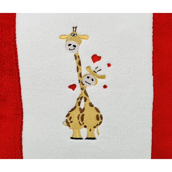 Hímzett díszpárna szerelmeseknek-zsiráfokkal