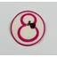 Hímzett számlap textil zászlófüzérhez pink katicás-8